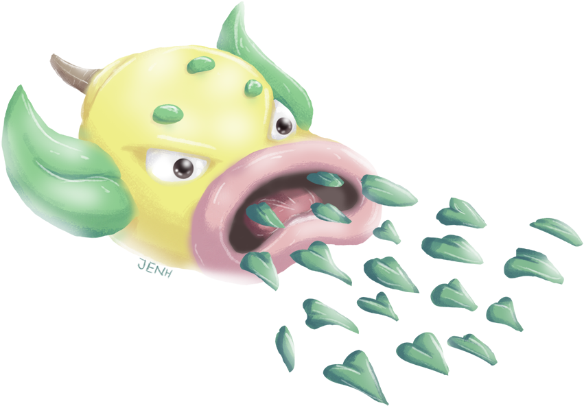 Weepinbell Used Razor Leaf By Starfishs - Cartoon Clipart (916x609), Png Download