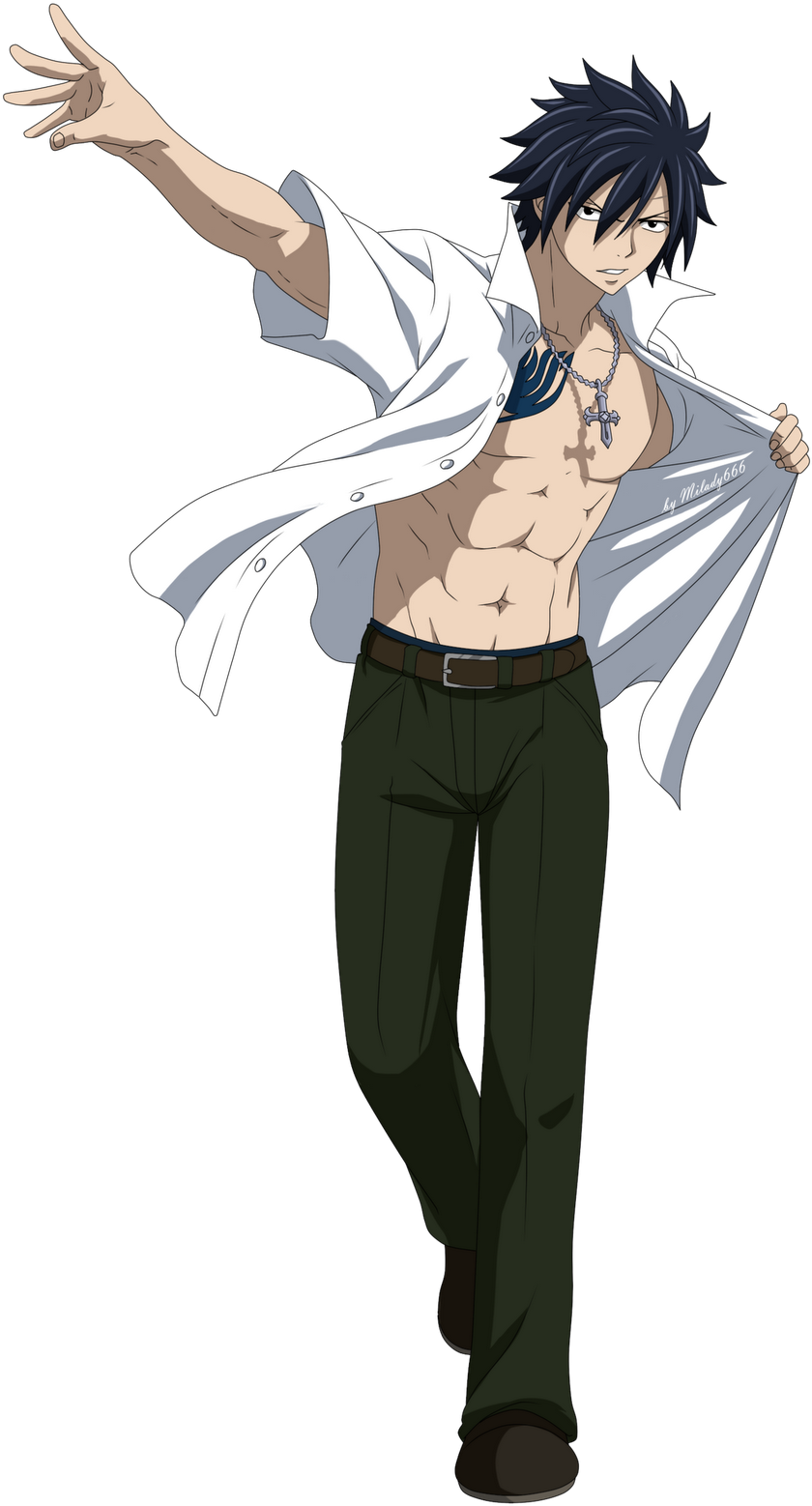We Have Nothing To Fear Even If We Don't Have Any Magic - Fairy Tail Gray Shirtless Clipart (881x1600), Png Download
