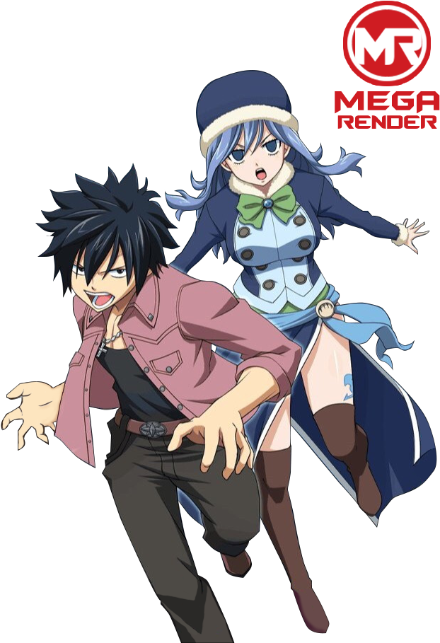 Render Fairy Tail Gray E Juvia Card - Gray And Juvia Png Clipart (640x915), Png Download