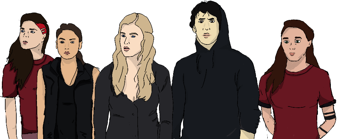 Twenty One Pilots Au Top Au The 100 Clexa Clarke Griffin - Girl Clipart (1114x452), Png Download