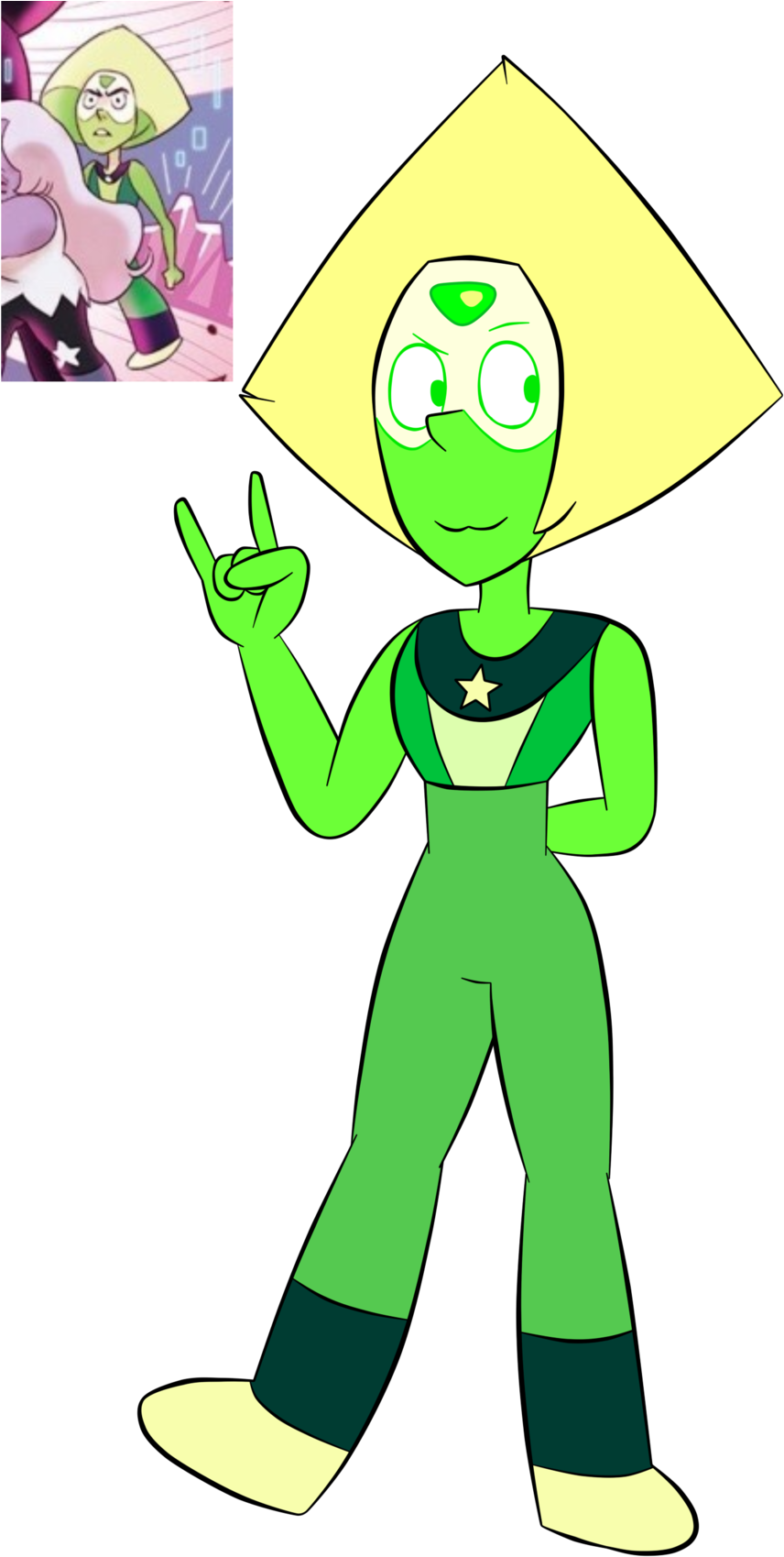 A Drawing Of The Leaked Peridot's Crystal Gem Outfit - Leaked New Crystal Gem Outfit Clipart (1059x1920), Png Download