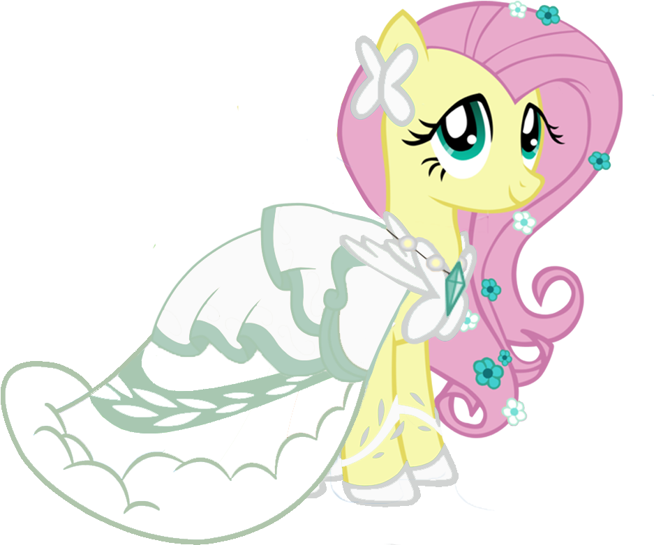 Fluttershy Pinkie Pie Princess Celestia Derpy Hooves - My Little Pony Fluttershy Dress Wedding Clipart (960x797), Png Download