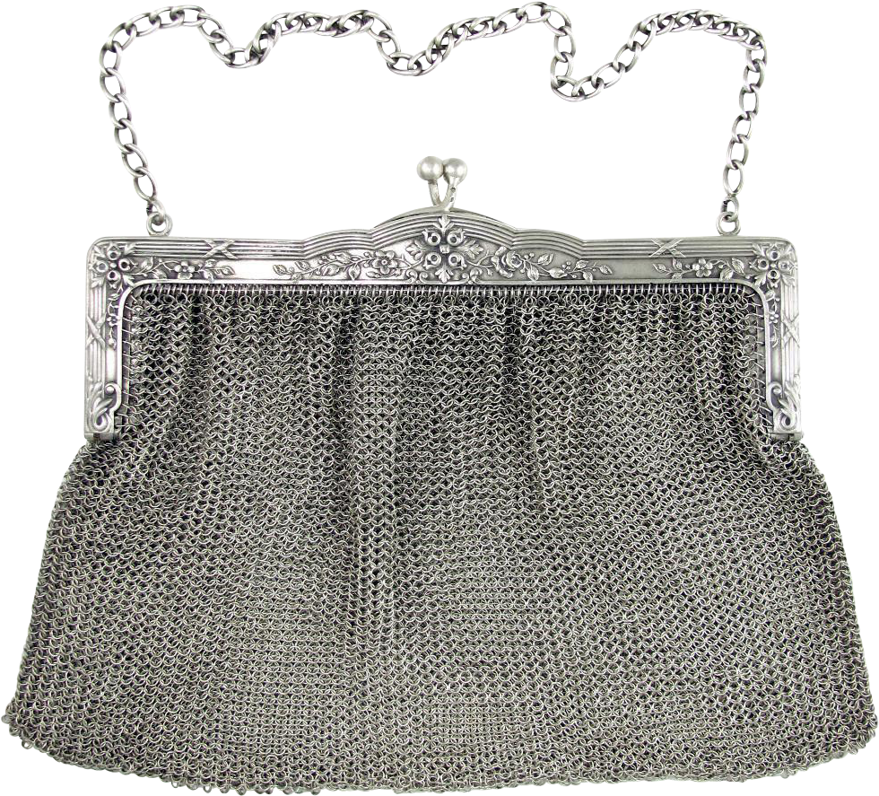 Large Antique French - Handbag Clipart (979x979), Png Download