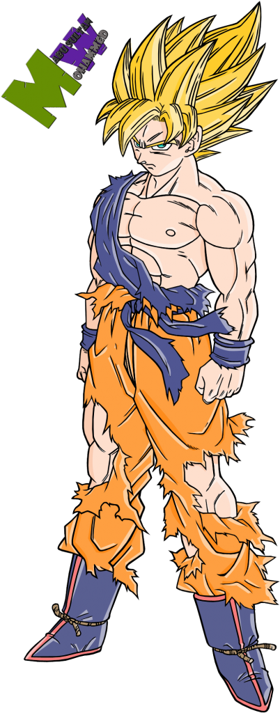 Goku Super Saiyan Goku Coloring Pages Clipart (452x1024), Png Download