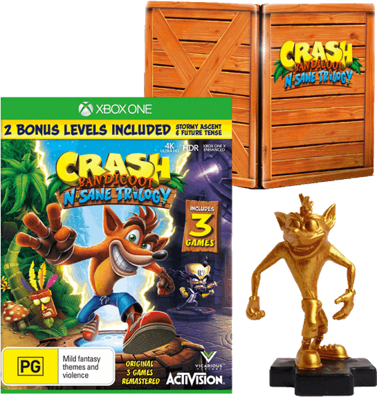 N-sane Trilogy Golden Totaku Edition - Crash Bandicoot N Sane Trilogy Xbox One Clipart (600x600), Png Download