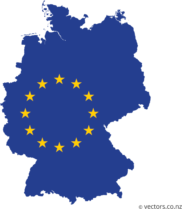 Eu Flag Vector Map Of Germany - Sanssouci Palace On A Map Clipart (700x700), Png Download