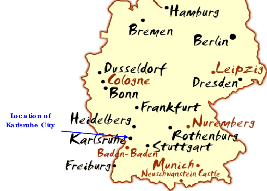 Map Of Germany - Germany Map Clipart (850x609), Png Download