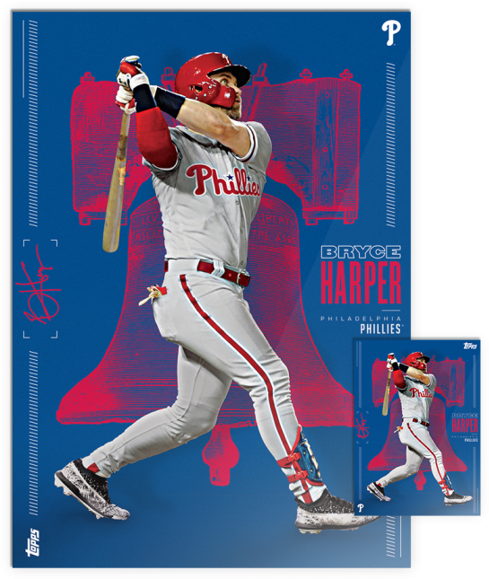 Bryce Harper's Phillies Debut Comes Via Topps Baseball - Bryce Harper Baseball Card Phillies Clipart (561x652), Png Download