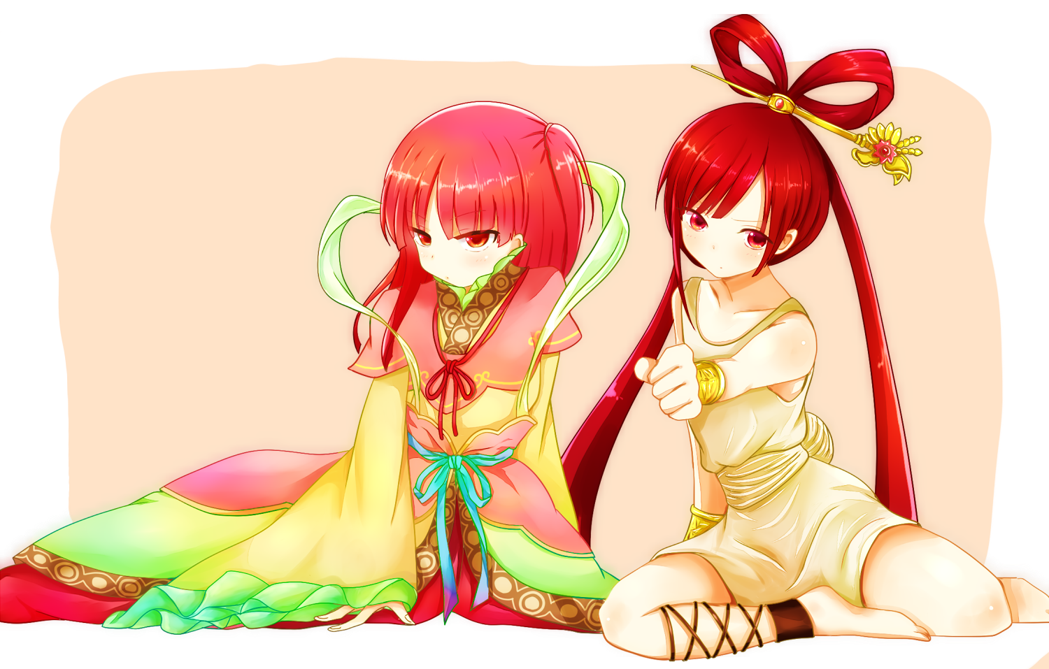 Girls Long Hair Magi The Labyrinth Of Magic Morgiana - Kougyoku X Morgiana Clipart (1500x957), Png Download