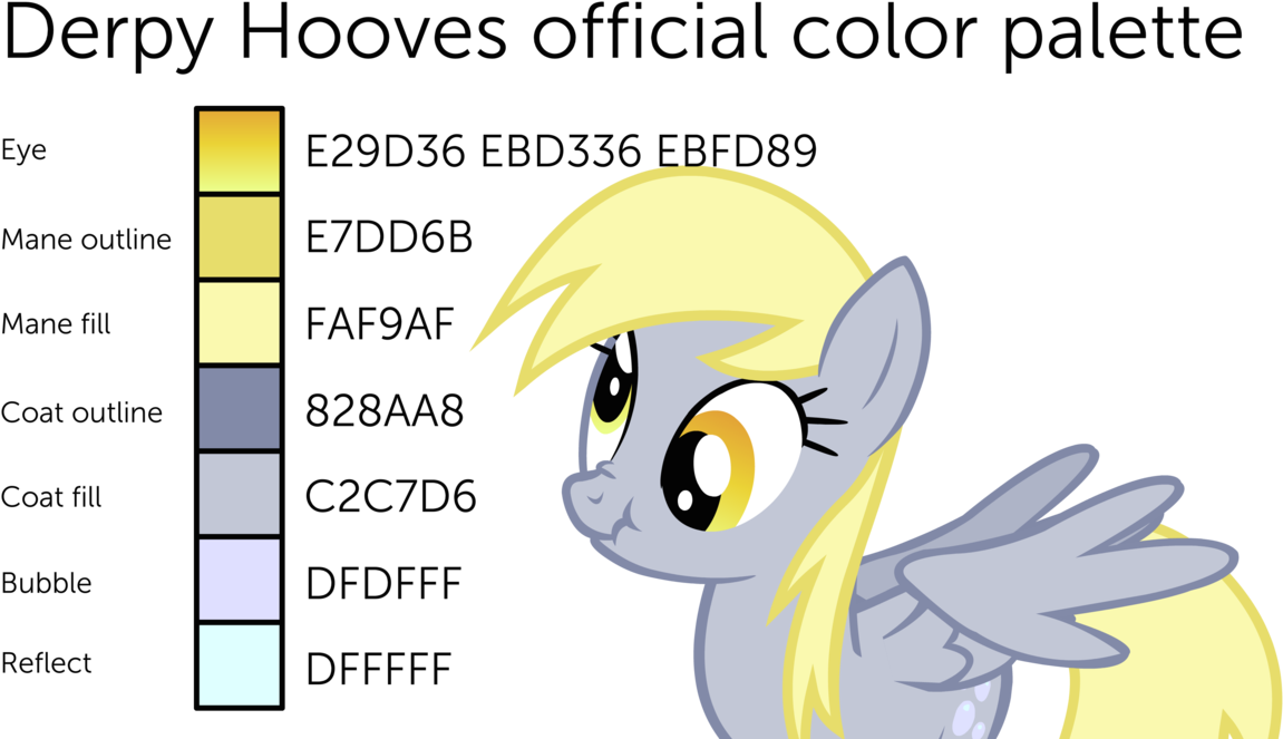 Derpy Hooves Official Color Guide By Mintyroot - Cartoon Clipart (1170x683), Png Download