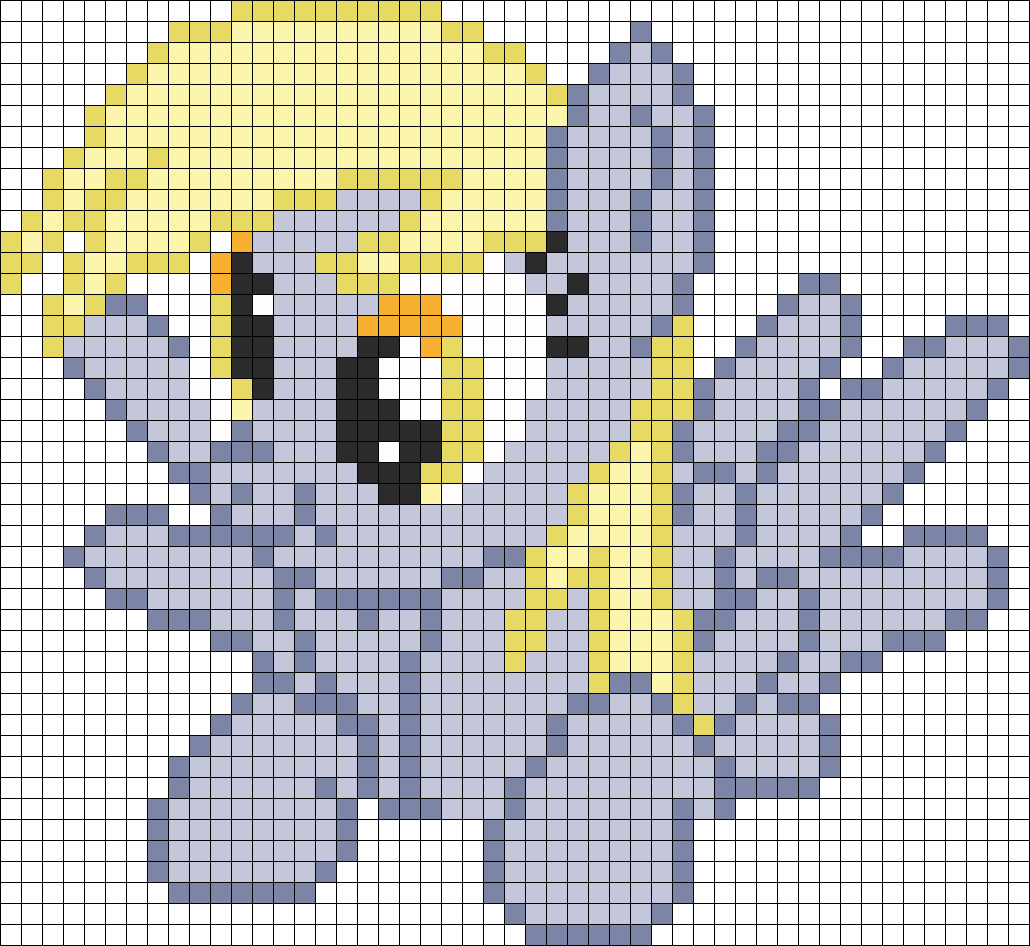 Derpy Hooves Munching Perler Bead Pattern / Bead Sprite - Pixel Art De Mlp Clipart (1030x946), Png Download