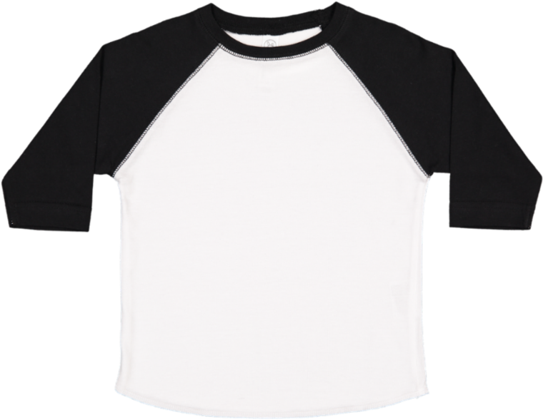 Toddler Fine Jersey Crew Neck Raglan 3/4 Sleeve Baseball - Shirt Clipart (759x1024), Png Download