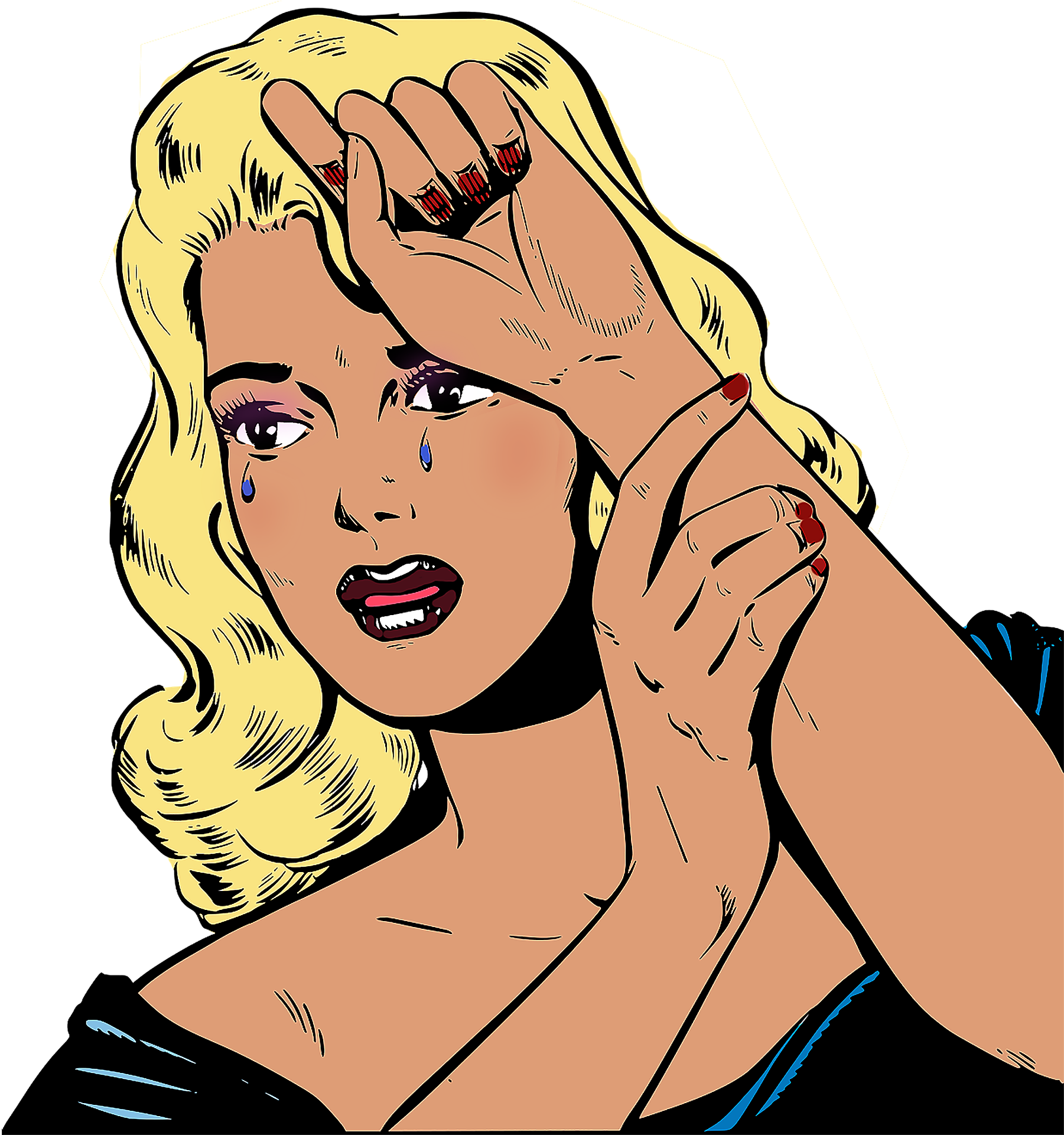 Wedding Disaster - Pop Art Girl Crying Png Clipart (1828x1920), Png Download