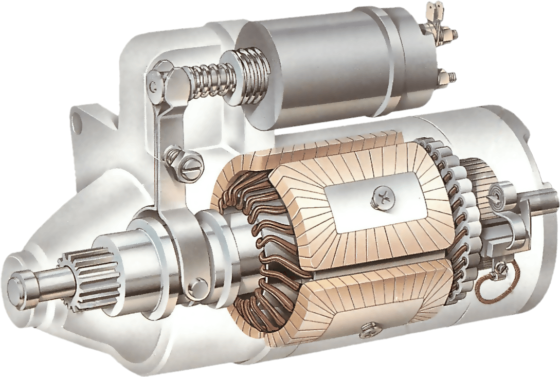 How The Starting System Works - Starter Motor Solenoid Clipart (1228x778), Png Download