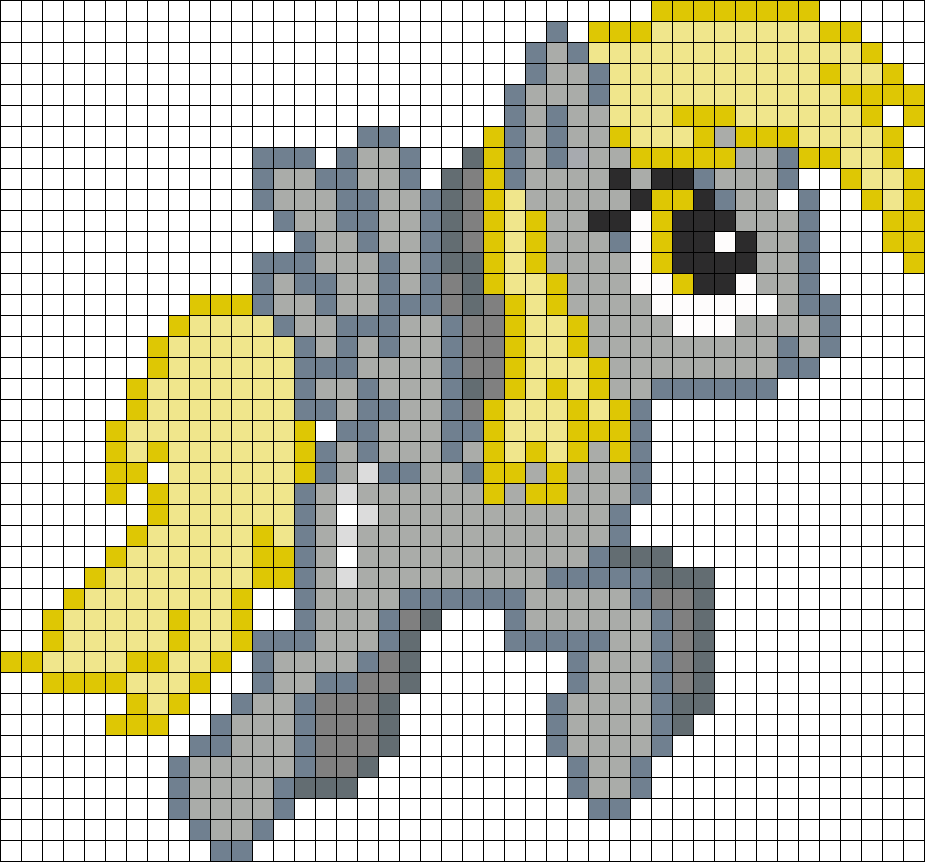 Derpy Hooves Perler Bead Pattern / Bead Sprite - My Little Pony Rainbow Dash Pixel Clipart (925x862), Png Download