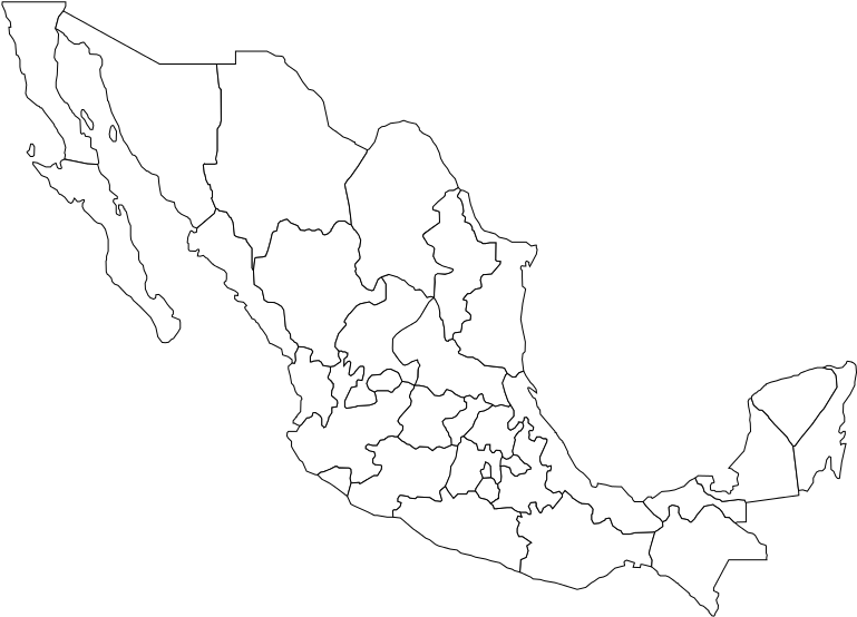 Veracruz Mapa Mexico - Blank Mexico State Map Clipart (800x600), Png Download