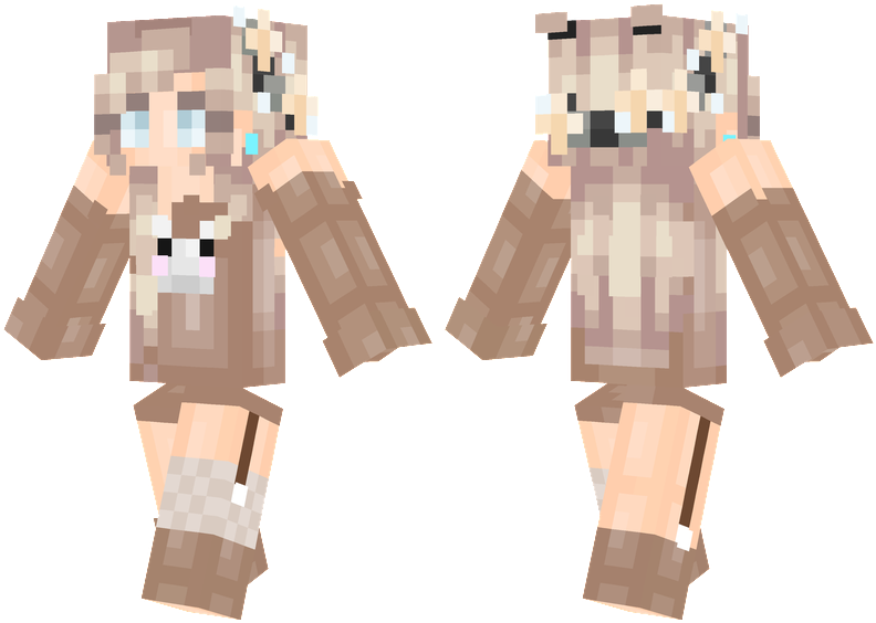 Flower Bunny Skins Minecraft, Minecraft Skins Female, - Girl Skin Flowers Minecraft Clipart (804x576), Png Download