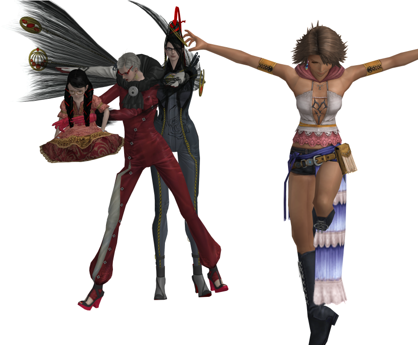 Bayonetta And Baby Bayonetta And Yuna - Fairy Clipart (1024x708), Png Download