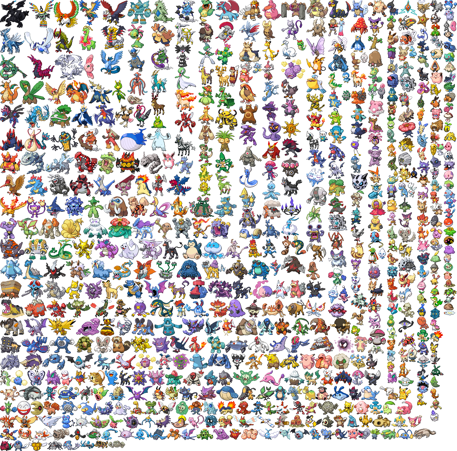 Pokémon Sprite Generator , Png Download - All Pokemon Colour Coded Clipart (1490x1472), Png Download