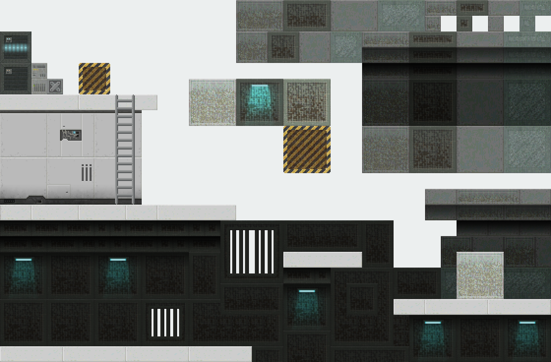 Scifi Platformtiles - Platformer Interior Tileset Clipart (1120x736), Png Download