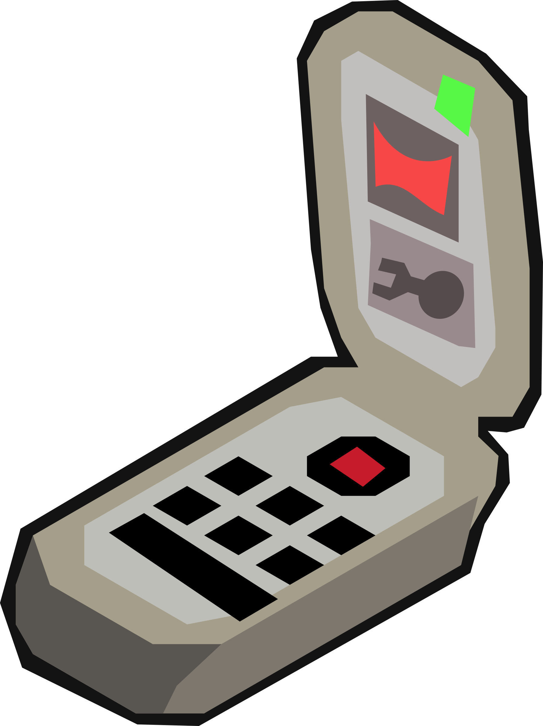 This Free Icons Png Design Of Sci Fi Scanner Device - Flip Phone Cartoon Png Clipart (1795x2400), Png Download