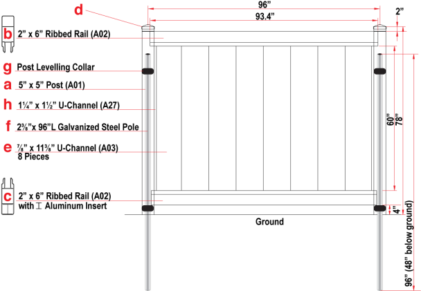 Pounding The Galvanized Steel Posts - Pvc Privacy Fence Installation Clipart (691x517), Png Download