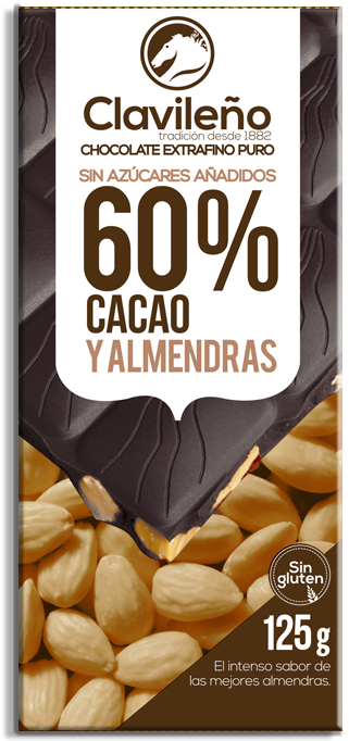 Chocolate Extrafino Negro Con Almendras Sin Azúcar - Clavileno 70% Clipart (669x681), Png Download