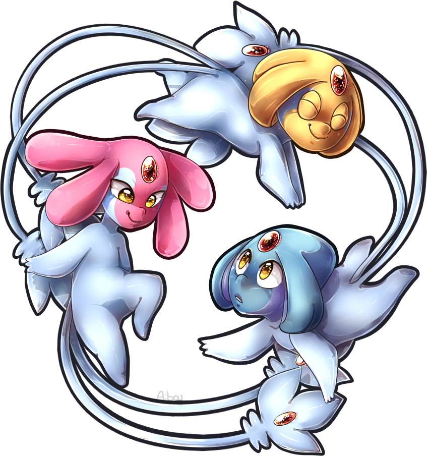 Uxie, Mesprit, Azelf~ - Cartoon Clipart (847x904), Png Download