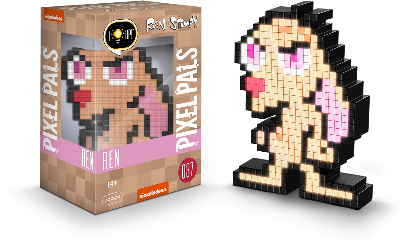 Pdp Pixel Pals Ren & Stimpy Ren Collectible Lighted - Street Fighter Pixel Pals Clipart (1499x999), Png Download