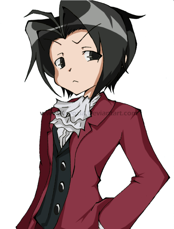 File 137097975035 - Miles Edgeworth Fanart Cute Clipart (600x777), Png Download