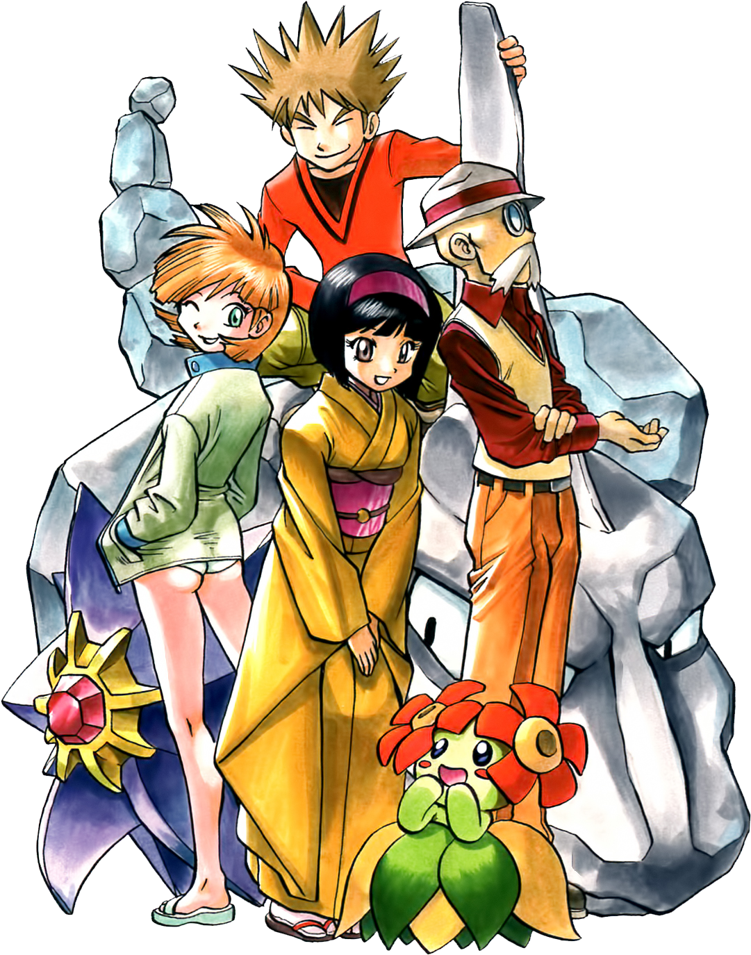 Transparent Kanto Gym Leaders In Their Hgss Clothes - Pokemon Manga Gym Leader Clipart (1268x1530), Png Download