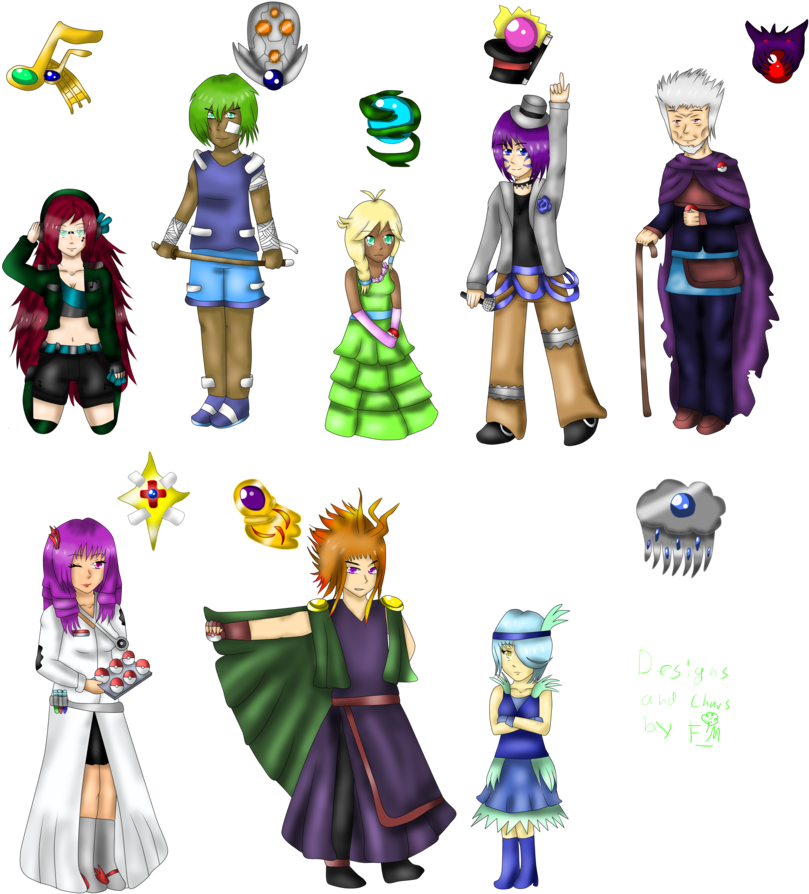 Trainers Would Also Either Be Swimmers In The Water, - Pokemon Fan Gym Leader Clipart (874x915), Png Download