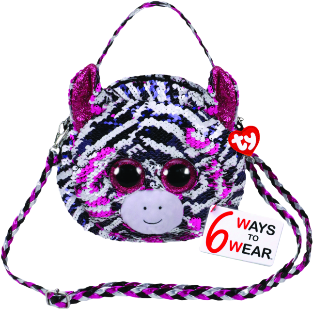 Zoey The Zebra 8” Flippable Handbag - Handbag Clipart (650x647), Png Download