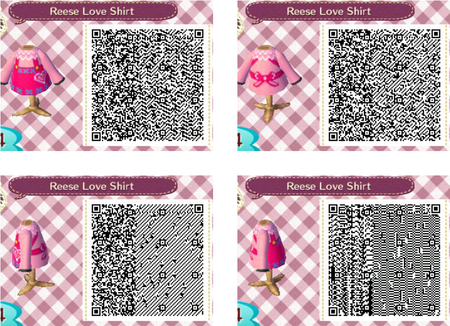 New Leaf- Reese Love Shirt Qr Code - Acnl Qr Code Boy Clipart (1024x768), Png Download