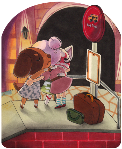 Bus Stop Animal Crossing - Animal Crossing Apollo X Villager Clipart (500x623), Png Download