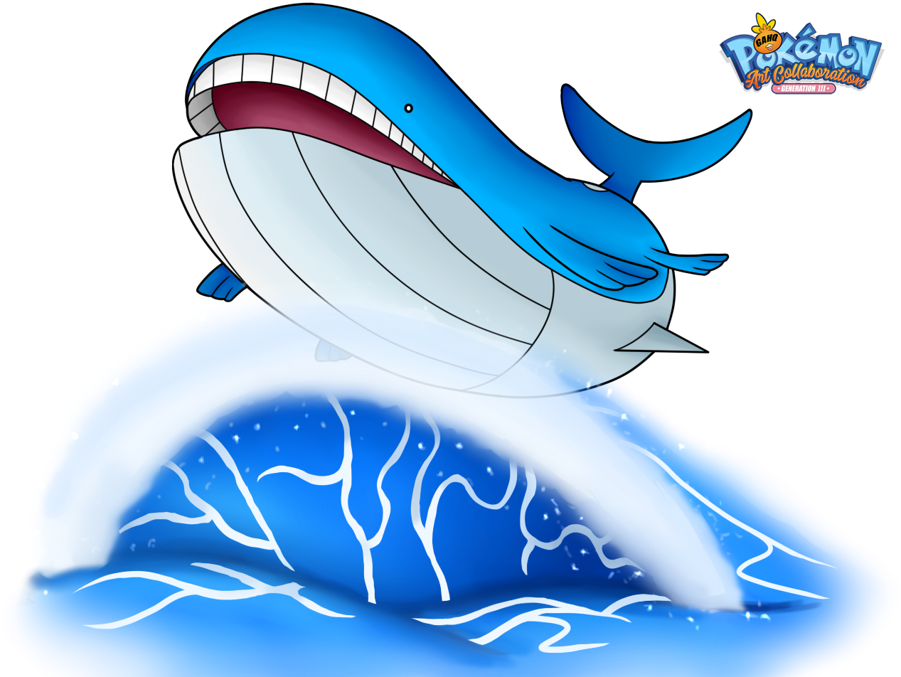 #321 Wailord Used Surf And Water Spout In Our Pokemon - Cartoon Clipart (1300x951), Png Download