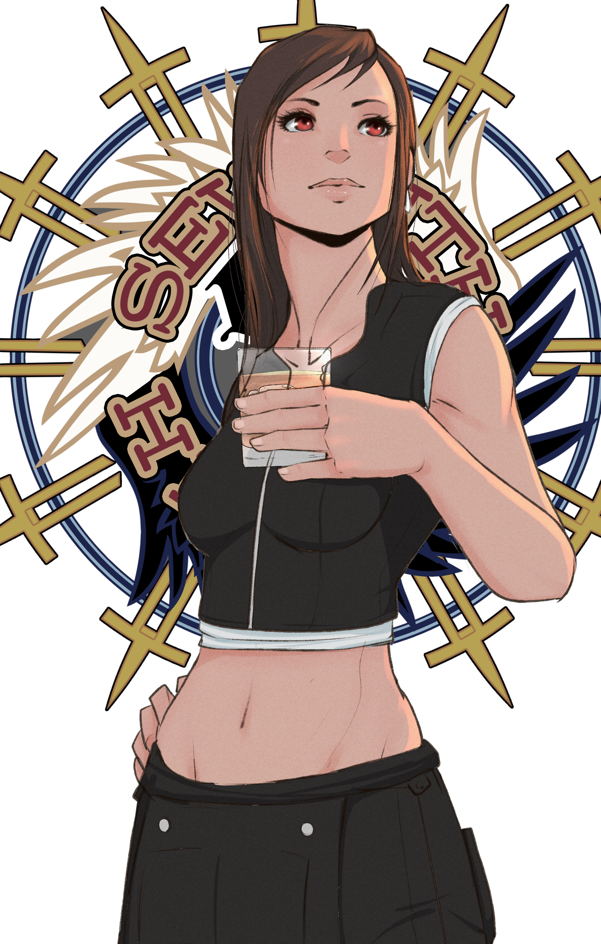 Tifa Lockhart Final Fantasy Vii Tifa Ffvii Ff7 Yeah - 7th Heaven Final Fantasy Logo Clipart (1222x1920), Png Download