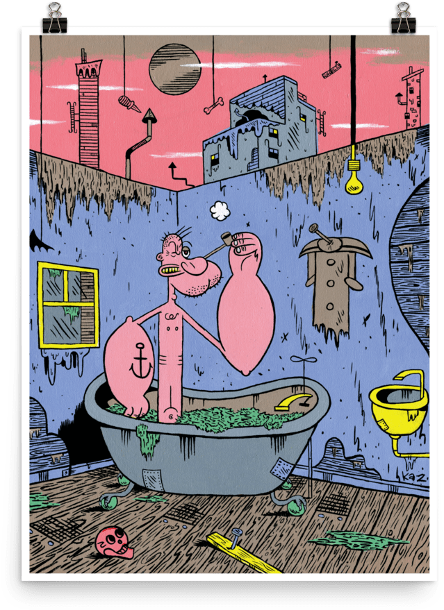 Popeye In Underworld Print - Sail Clipart (1000x1000), Png Download