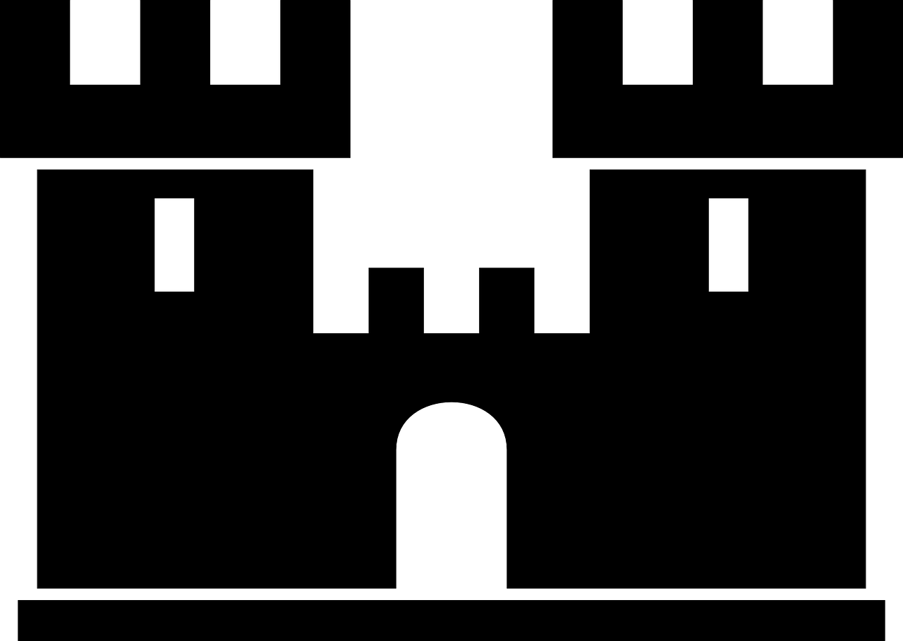 Castle Fortress Castellation Png Image - Clip Art Fortress Transparent Png (1280x908), Png Download