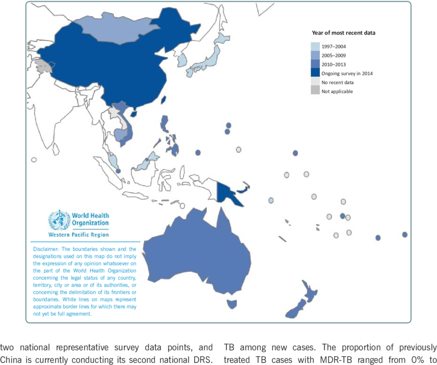 Year Of Most Recent Data On Tb Drug Resistance By Country, - Western Pacific Region Clipart (850x709), Png Download