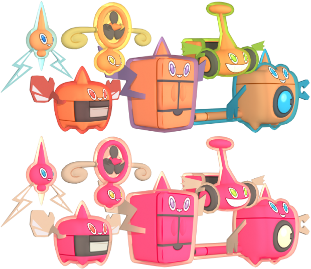 Rotom 3d Model Clipart (620x537), Png Download