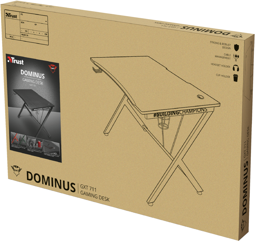 Strong - Trust Gxt 711 Dominus Gaming Desk Clipart (999x925), Png Download