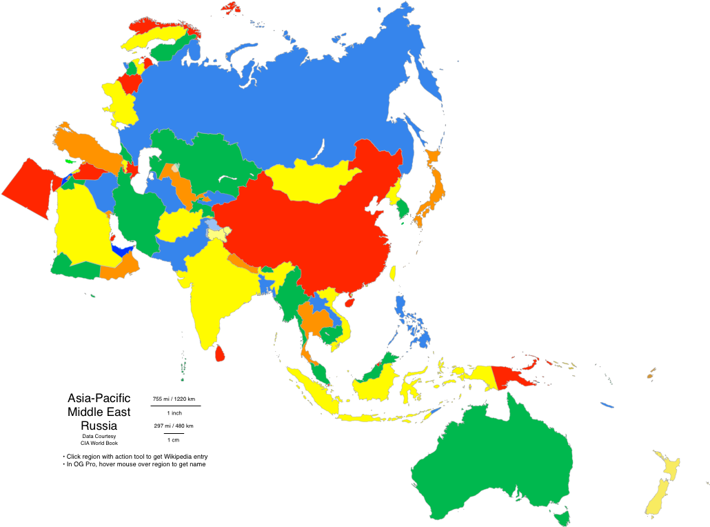 Blank Coloring World South - Asia Map With Australia Clipart (1224x792), Png Download