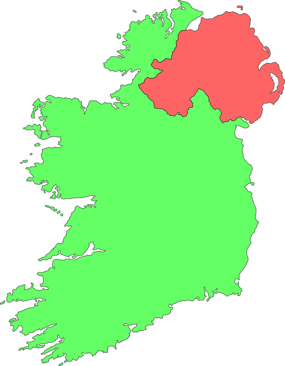 Ireland Country Green Map Northern Ireland Red - Leitrim On Map Of Ireland Clipart (561x720), Png Download