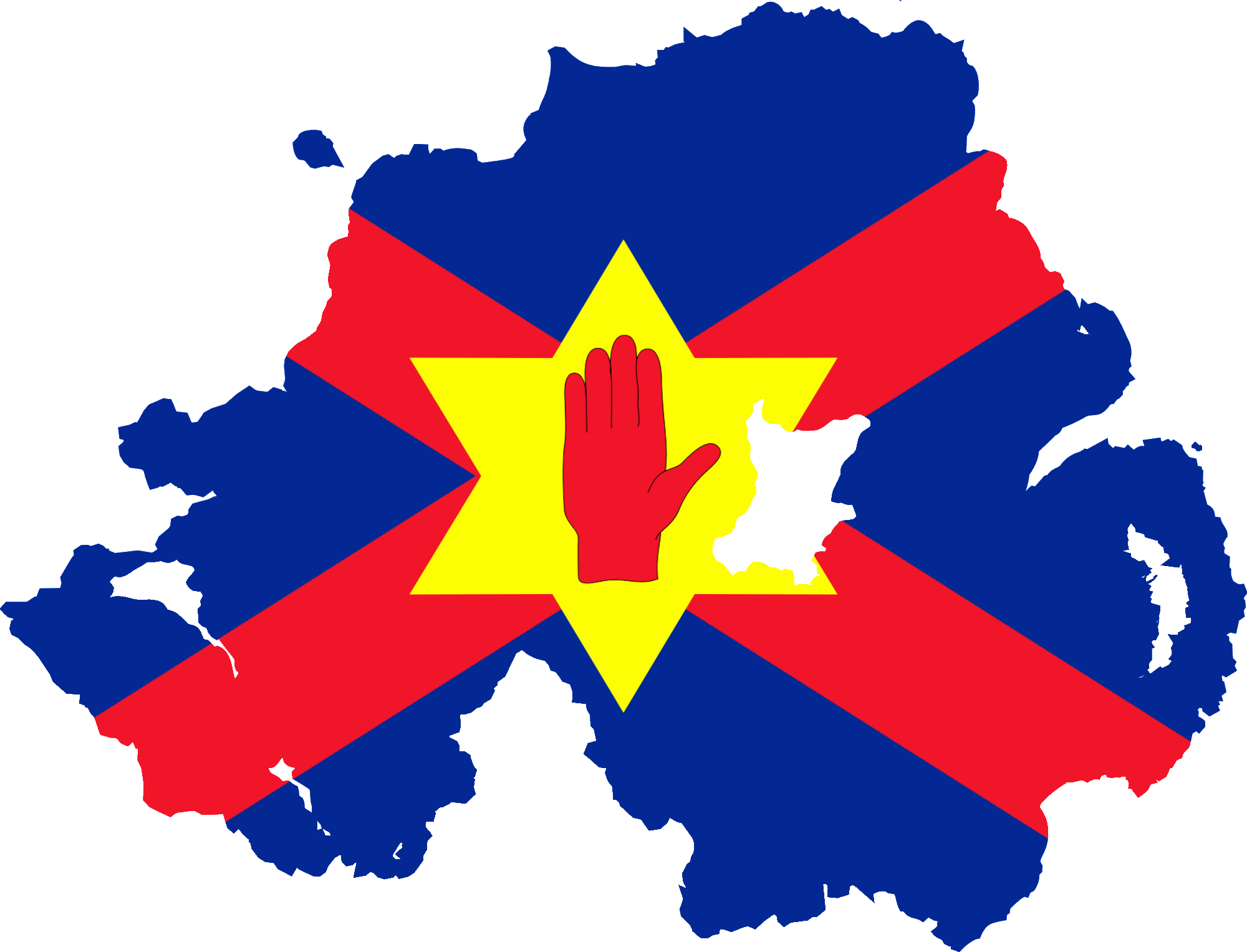 Flag Map Of Northern Ireland - Northern Ireland Constituency Map 2017 Clipart (2000x1527), Png Download