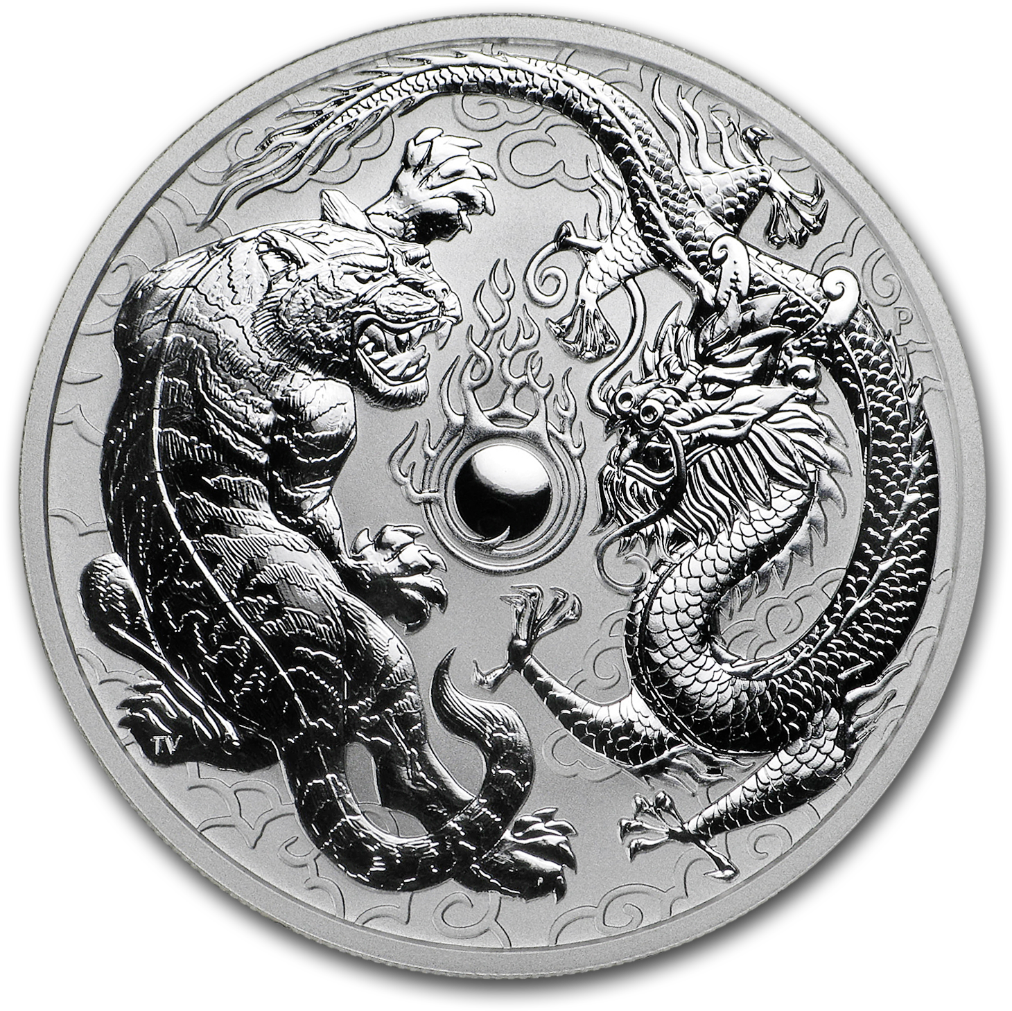 Buy 2018 Australia 1 Oz Silver Dragon & Tiger Bu Coin - 1 Oz Dragon And Tiger Gold Coin 2019 Clipart (1500x1500), Png Download