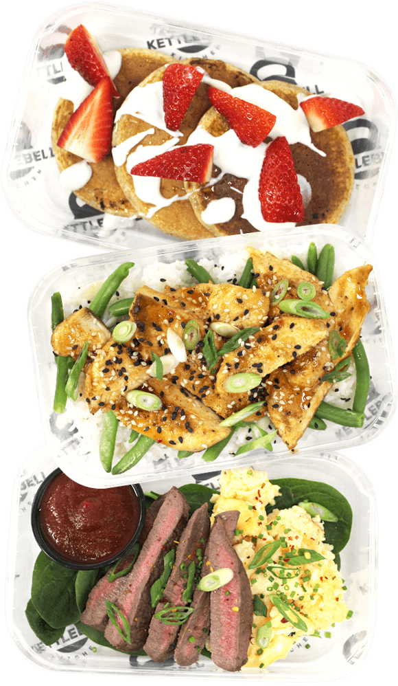 Kettlebell Kitchen Meals X - Kettlebell Kitchen Steak N Eggs Clipart (586x1001), Png Download
