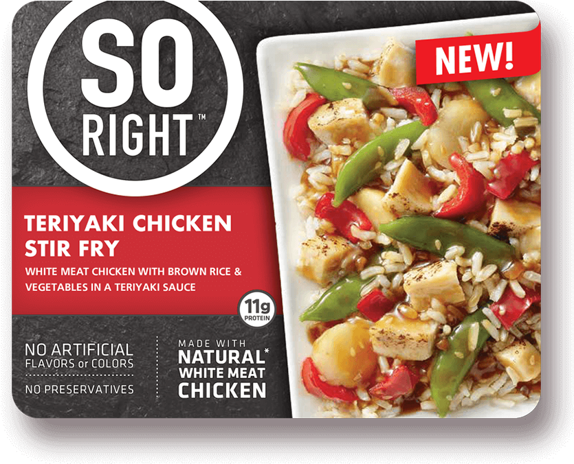This Meal Starts With Brown Rice, All White Meat Chicken, - So Right Frozen Dinners Clipart (835x676), Png Download