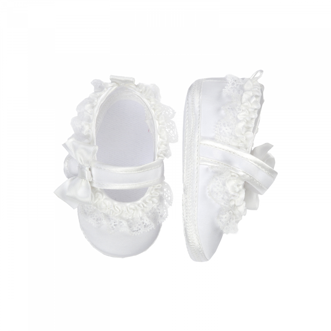 Ballerine Panna Con Ruches In Raso E Trina Di Pizzo - Ruffle Clipart (1100x1100), Png Download