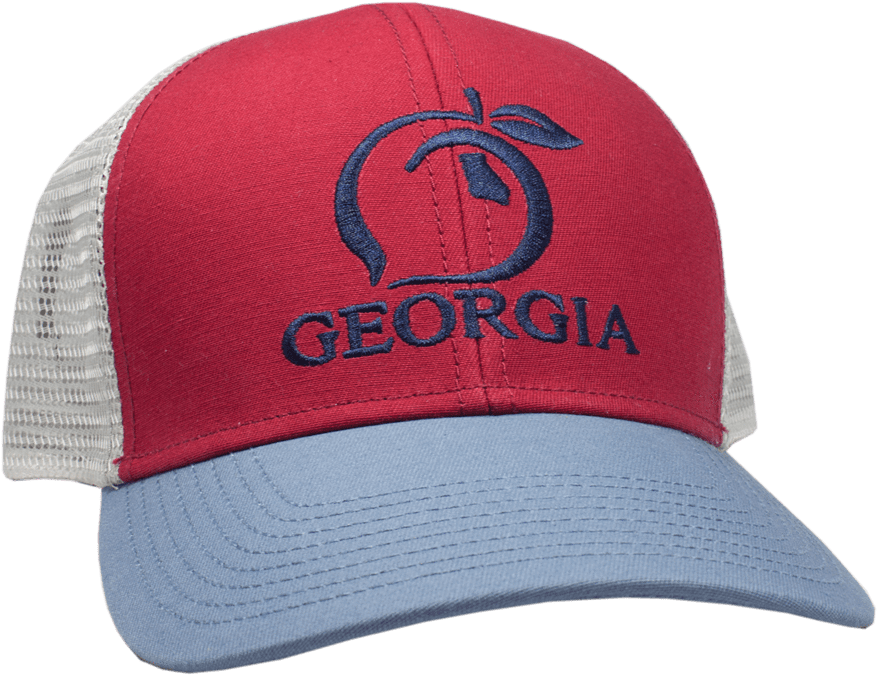 Peach State Pride Georgia Mesh Back Trucker Hat - Georgia Hats Clipart (1024x1024), Png Download